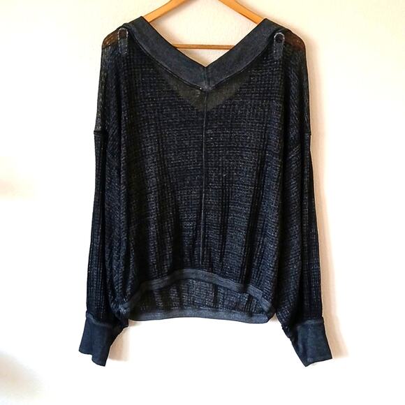 We The Free Free People South Side Thermal In Black Size Medium - Picture 3 of 7
